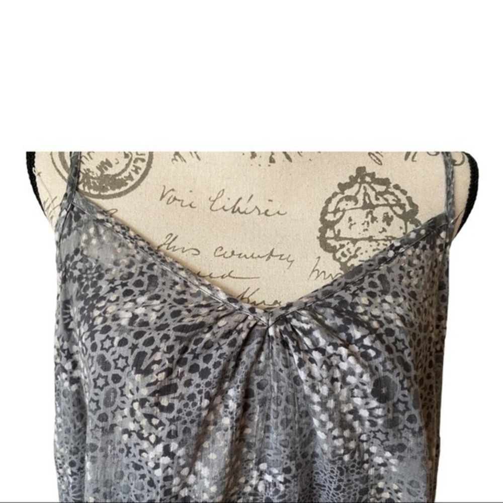 DKNK Jean Dress With Spaghetti Straps and Ruffles